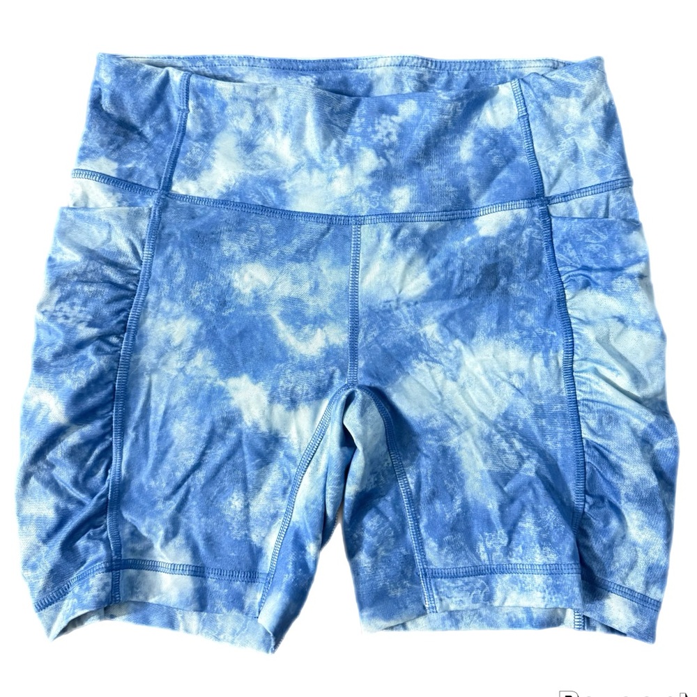 Lululemon Athletica Blue Tie-Dye Biker Shorts 6